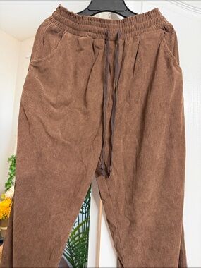Amazon Men's Brown Corduroy Drawstring Pants